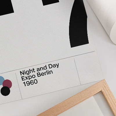 Dekorativ väggaffisch Minimalistisk design med stora svartvita siffror