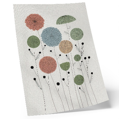 Poster Geometriska blommor pastellfärger moderna