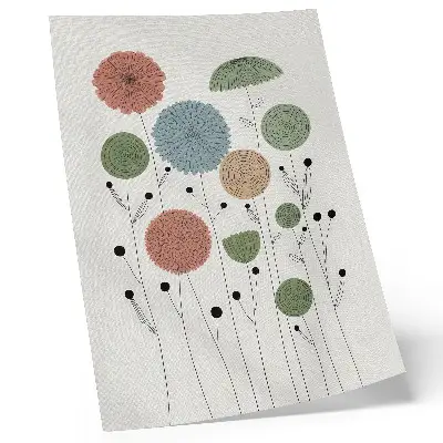 Poster med geometriska blommor i pastellfärger