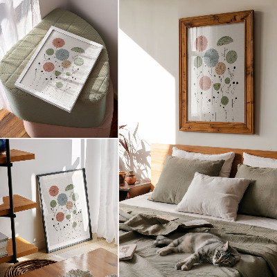 Poster Geometriska blommor pastellfärger moderna