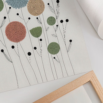 Poster Geometriska blommor pastellfärger moderna