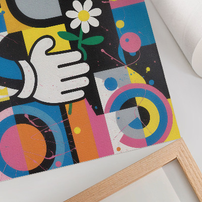 Hållbar väggposter Geometrisk abstraktion, livfulla färger, kontraster