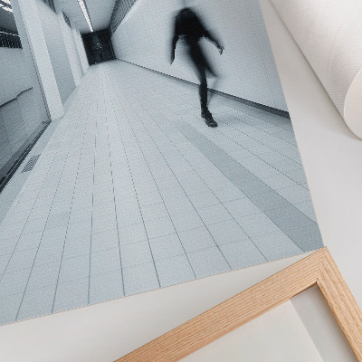 Hållbar väggposter Modern hall i vita och grå nyanser