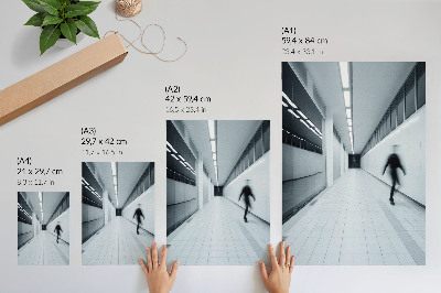 Hållbar väggposter Modern hall i vita och grå nyanser
