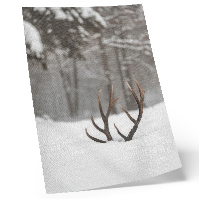 Hållbar väggposter Vinterlandskap med horn i snön