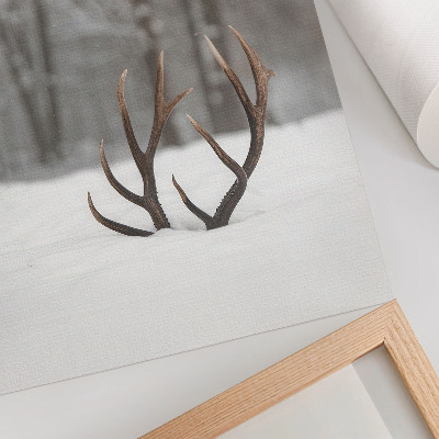 Hållbar väggposter Vinterlandskap med horn i snön