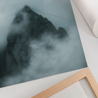 Hållbar väggposter Monokromatisk bergsmystisk atmosfär fred