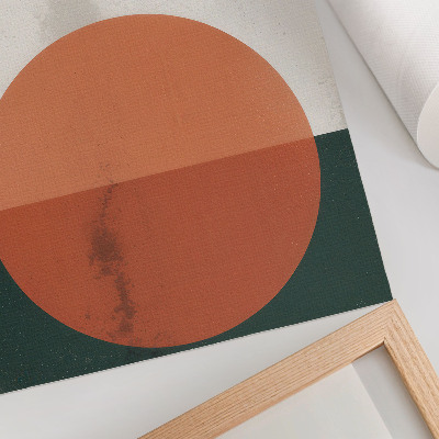 Dekorativ väggaffisch Fåglar i flykt orange cirkel minimalistisk