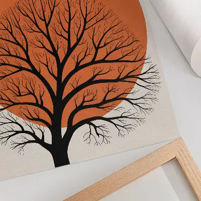 Poster minimalistiskt motiv med träd i hög kontrast och harmonisk komposition