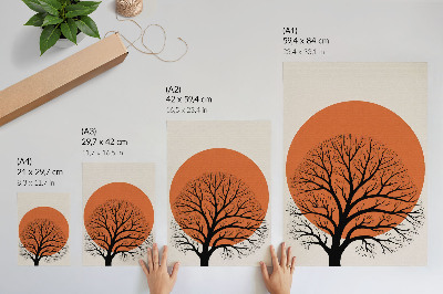Poster Minimalistisk träd stark kontrast harmonisk komposition