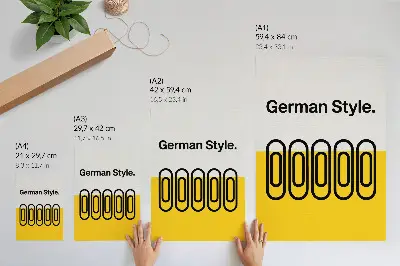 Hållbar väggposter med geometriska linjer och kontrasterande färger