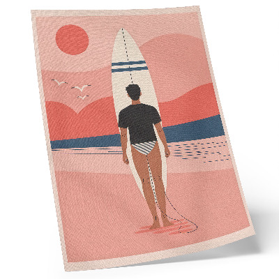 Poster Surfbräda strand hav lugn avkoppling