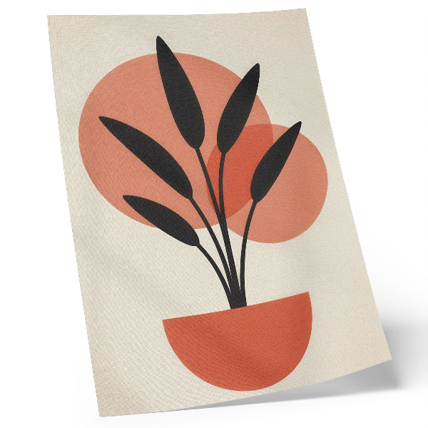 Hållbar väggposter Abstrakta geometriska löv beige bakgrund