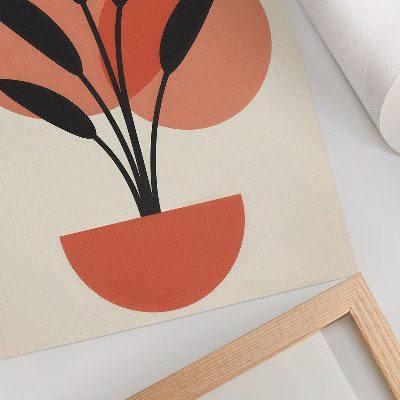 Hållbar väggposter Abstrakta geometriska löv beige bakgrund