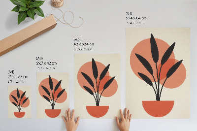 Hållbar väggposter Abstrakta geometriska löv beige bakgrund