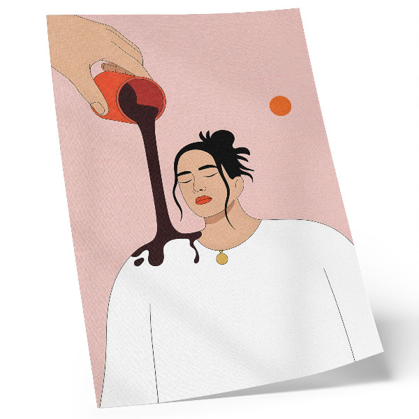 Hållbar väggposter En minimalistisk figur under en mörk bäck