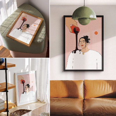 Hållbar väggposter En minimalistisk figur under en mörk bäck