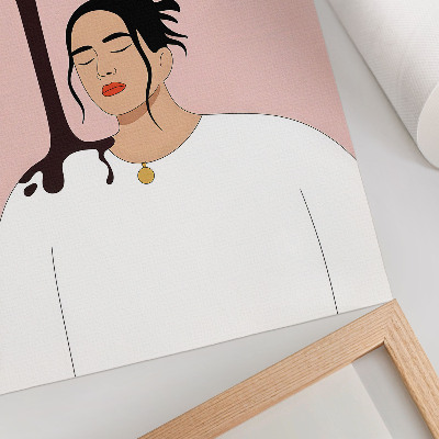 Hållbar väggposter En minimalistisk figur under en mörk bäck