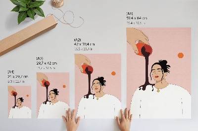 Hållbar väggposter En minimalistisk figur under en mörk bäck