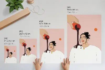 Hållbar väggposter minimalistisk figur under en mörk bäck
