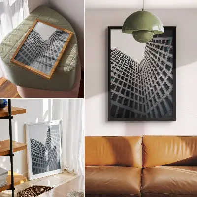Väggposter modern arkitektur med vertikala linjer