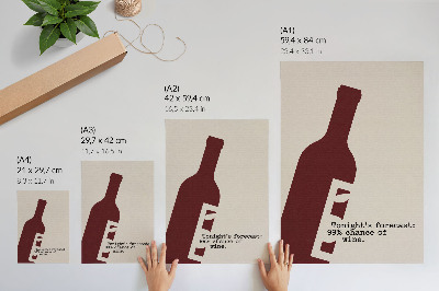Affisch Minimalistisk grafik i vinröda toner