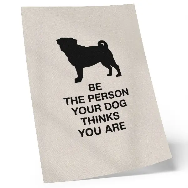 Hållbar väggposter med motiv av en hund