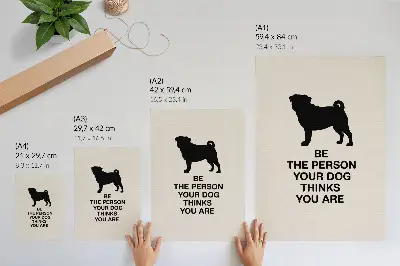 Hållbar väggposter med motiv av en hund