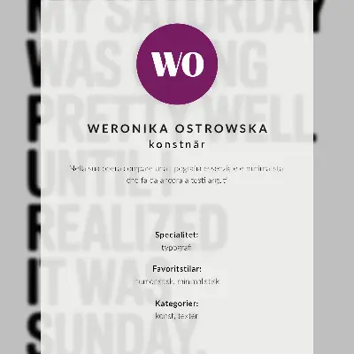 Dekorativ väggaffisch med typografi i hög kontrast och humoristiskt budskap