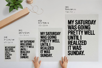 Dekorativ väggaffisch Typografi med hög kontrast, humoristiskt budskap