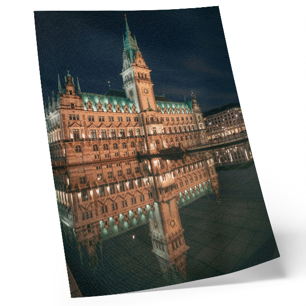 Hållbar väggposter Klassisk arkitektur reflekterade kvällsljus