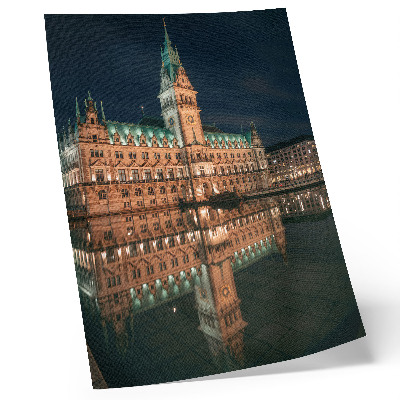 Hållbar väggposter Klassisk arkitektur reflekterade kvällsljus