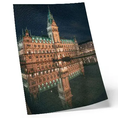 Klassisk arkitektur väggposter reflekterat kvällsljus