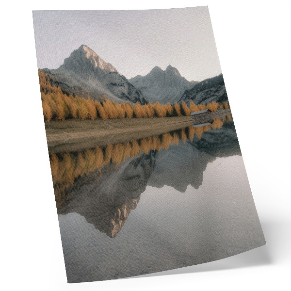 Poster Lugn sjö höst träd reflektion berg natur