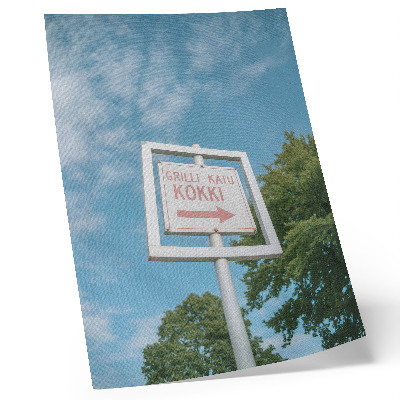 Hållbar väggposter En vit tavla mot en blå himmel