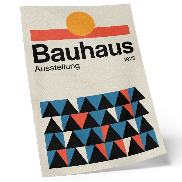 Poster Bauhaus-grafik med orange accent