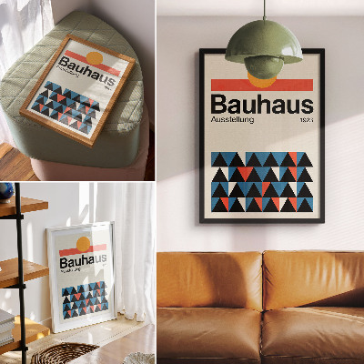 Poster Bauhaus-grafik med orange accent