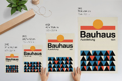 Poster Bauhaus-grafik med orange accent