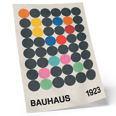 Hållbar väggposter Geometriska svarta cirklar livfulla färger Bauhaus-inspirationer