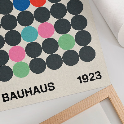 Hållbar väggposter Geometriska svarta cirklar livfulla färger Bauhaus-inspirationer