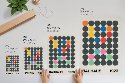 Hållbar väggposter Geometriska svarta cirklar livfulla färger Bauhaus-inspirationer