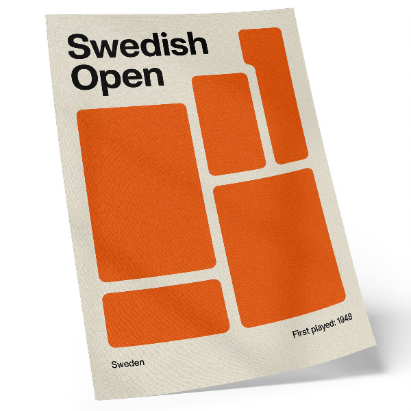 Dekorativ väggaffisch Orange rektanglar på en krämfärgad bakgrund