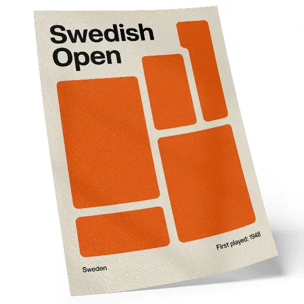 Dekorativ väggaffisch orangea rektanglar på en krämfärgad bakgrund