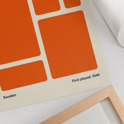 Dekorativ väggaffisch Orange rektanglar på en krämfärgad bakgrund