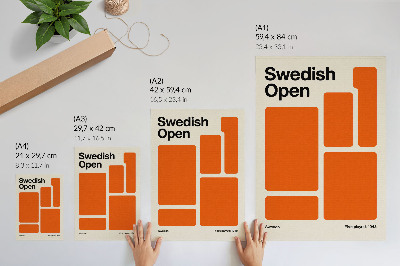 Dekorativ väggaffisch Orange rektanglar på en krämfärgad bakgrund