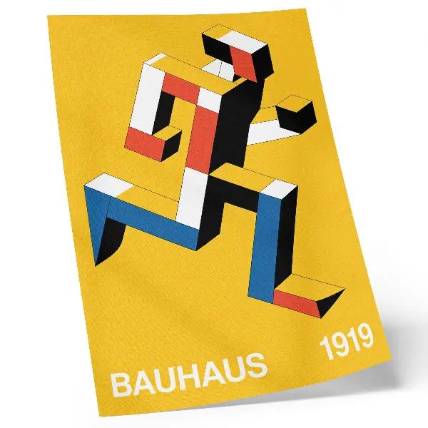 Poster med uttrycksfulla geometriska mönster och dominerande färger i modern stil