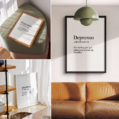 Dekorativ väggaffisch Definition av Depresso