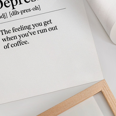 Dekorativ väggaffisch Definition av Depresso