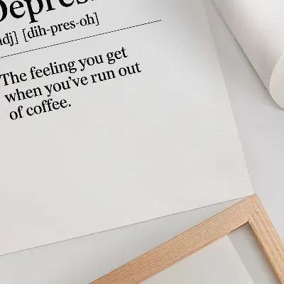 Väggaffisch med definitionen av Depresso
