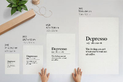 Dekorativ väggaffisch Definition av Depresso